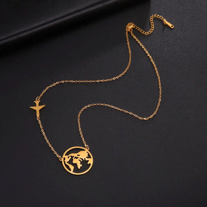 World Map Globe Pendant Necklace