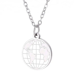 World Map Globe Pendant Necklace