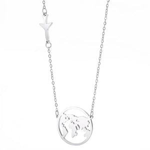 World Map Globe Pendant Necklace