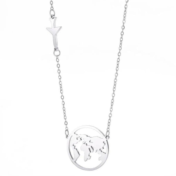 World Map Globe Pendant Necklace