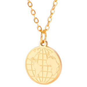 World Map Globe Pendant Necklace