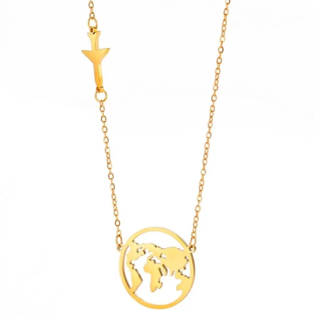 World Map Globe Pendant Necklace