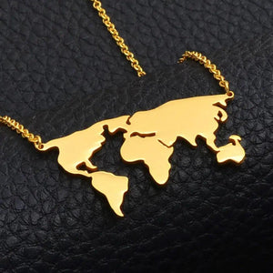 World Map Pendant Necklace