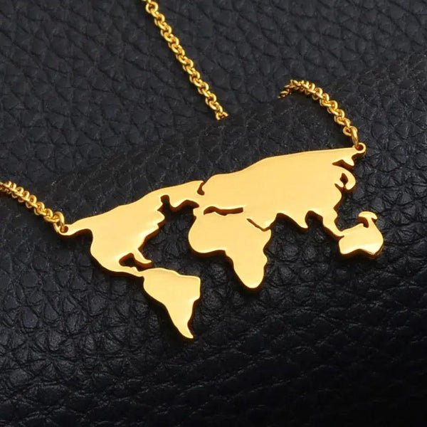 World Map Pendant Necklace