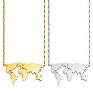 World Map Pendant Necklace