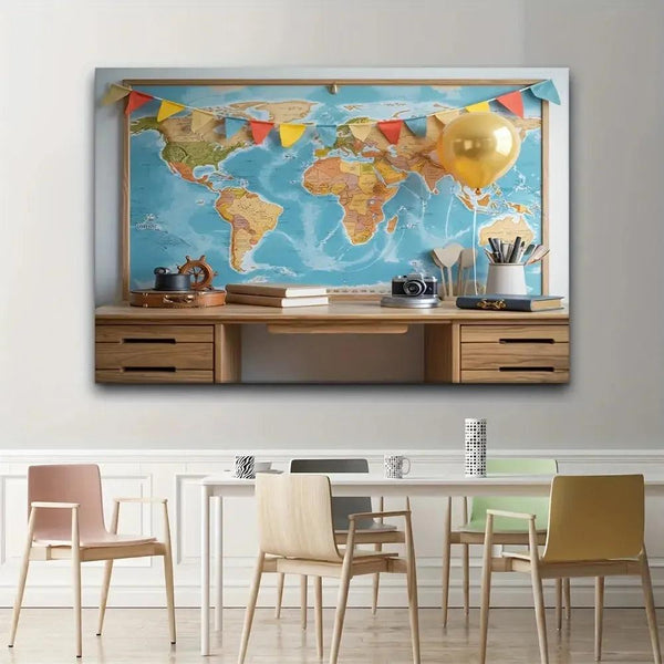 World Map Poster - Educational Wall Map