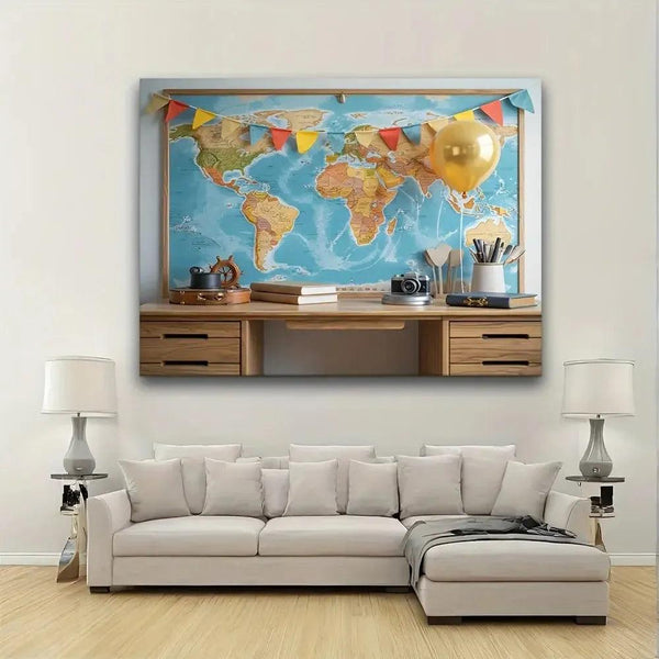 World Map Poster - Educational Wall Map