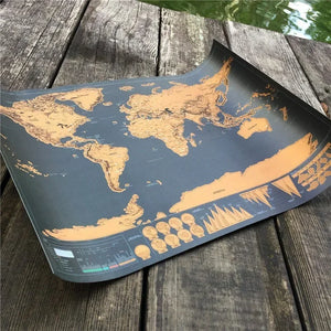 World Scratch Map Poster - Scratch Off Travel Map with Flags