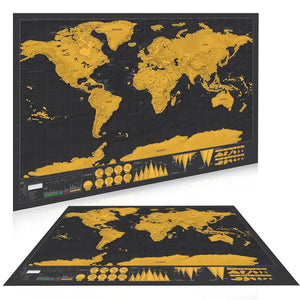 World Scratch Map Poster - Scratch Off Travel Map with Flags