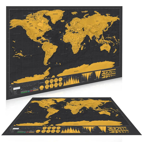 World Scratch Map Poster - Scratch Off Travel Map with Flags