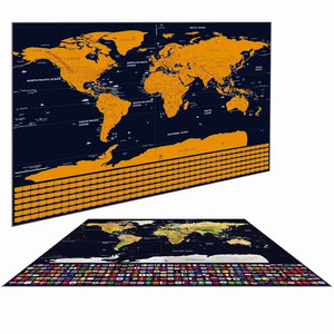 World Scratch Map Poster - Scratch Off Travel Map with Flags