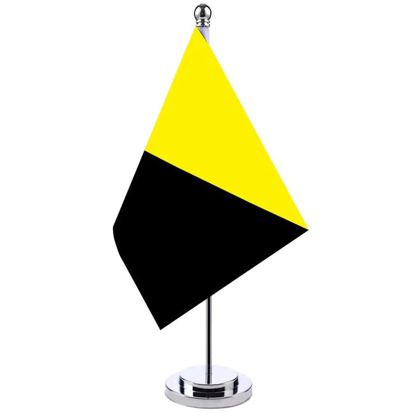 Yellow Black Desk Flag - Small Office Table Flag
