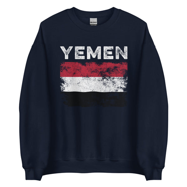 Yemen Flag Distressed - Yemeni Flag Sweatshirt