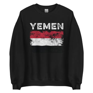 Yemen Flag Distressed - Yemeni Flag Sweatshirt