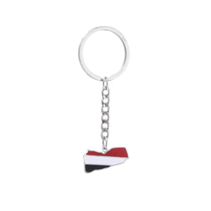 Yemen Flag Map Keychain