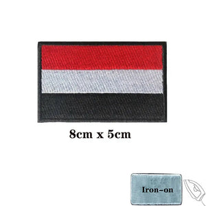 Yemen Flag Patch - Iron On/Hook & Loop Patch