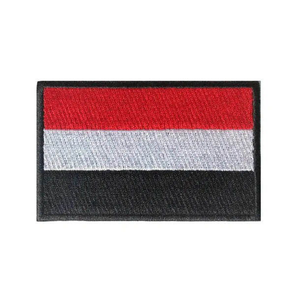 Yemen Flag Patch - Iron On/Hook & Loop Patch