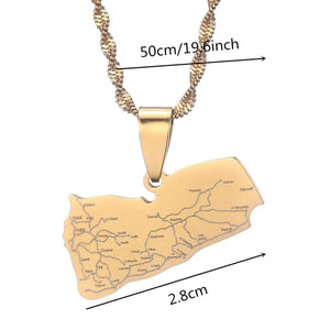 Yemen Map Necklace