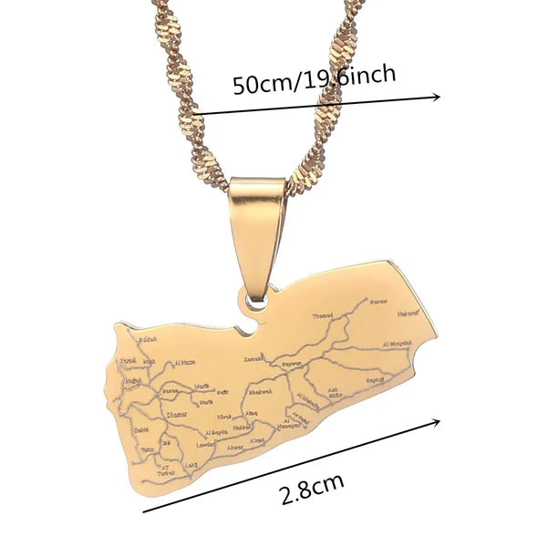 Yemen Map Necklace