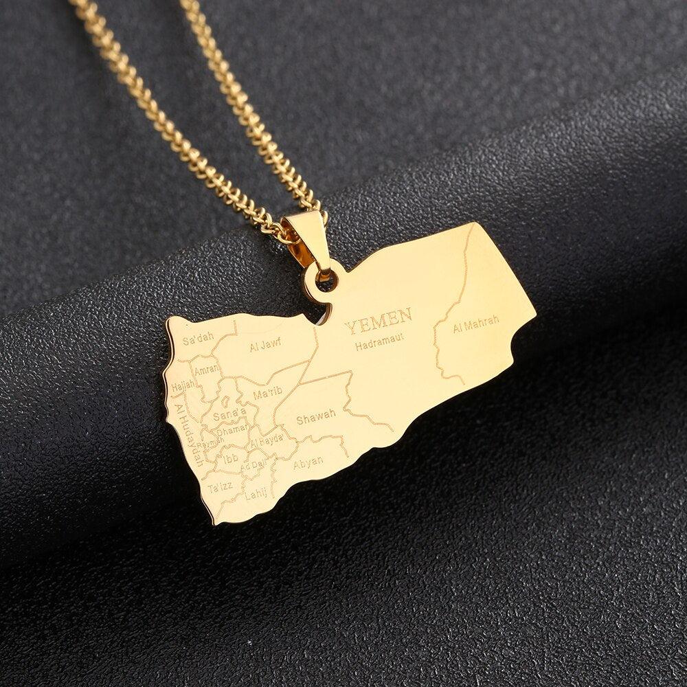 Yemen Map Necklace