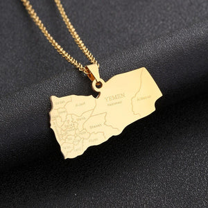 Yemen Map Necklace