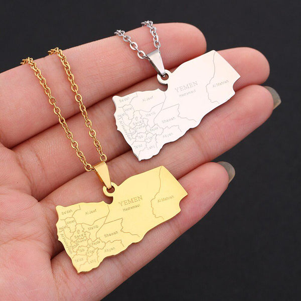 Yemen Map Necklace