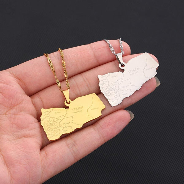 Yemen Map Necklace