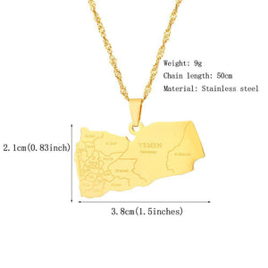 Yemen Map Necklace