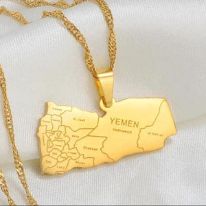 Yemen Map Necklace