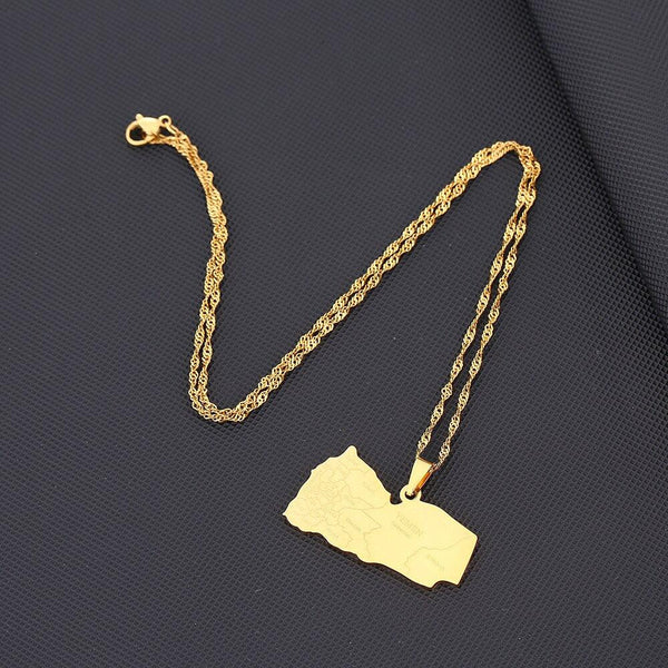 Yemen Map Necklace