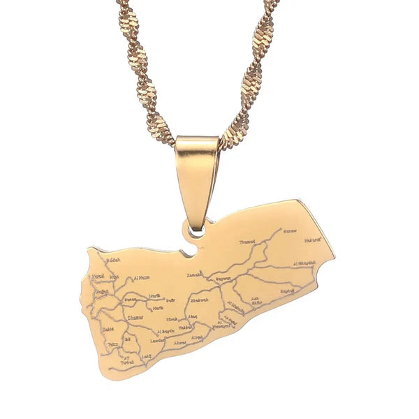 Yemen Map Necklace