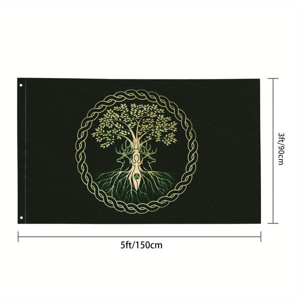Yggdrasil Tree of Life Flag - 90x150cm(3x5ft) - 120x180cm(4x6ft)