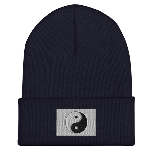 Yin Yang Flag Beanie - Embroidered Winter Hat