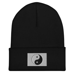 Yin Yang Flag Beanie - Embroidered Winter Hat
