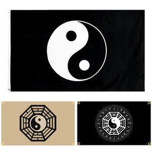 Yin Yang Flags - 90x150cm(3x5ft) - 60x90cm(2x3ft)