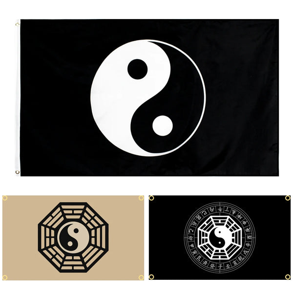 Yin Yang Flags - 90x150cm(3x5ft) - 60x90cm(2x3ft)