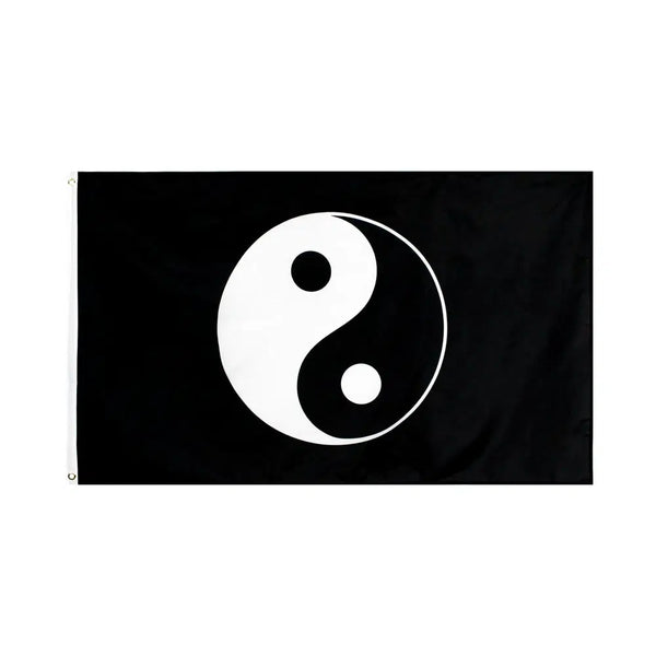 Yin and Yang Flag - 90x150cm(3x5ft) - 60x90cm(2x3ft) - Taoism Flag