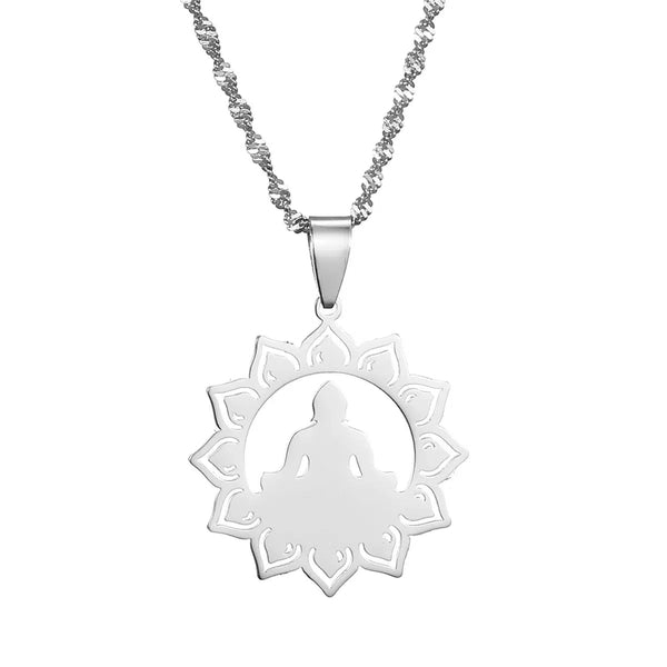 Yoga Lotus Pendant Necklace