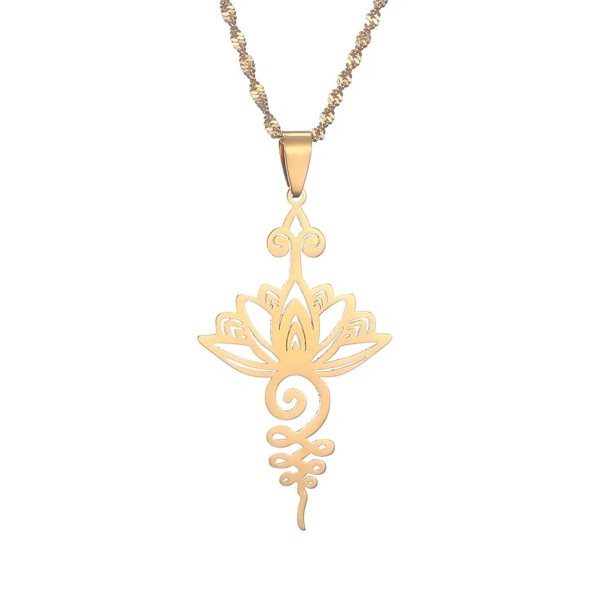 Yoga Lotus Pendant Necklace