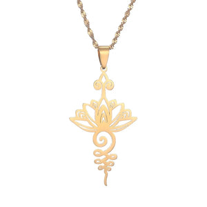 Yoga Lotus Pendant Necklace