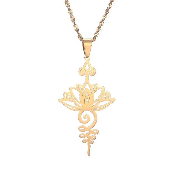 Yoga Lotus Pendant Necklace