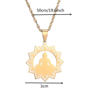 Yoga Lotus Pendant Necklace