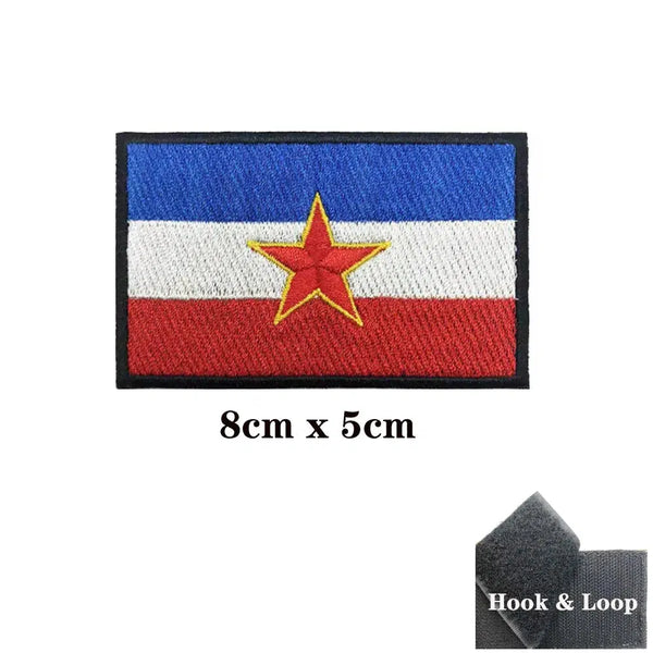 Yugoslavia Flag Patch - Iron On/Hook & Loop Patch