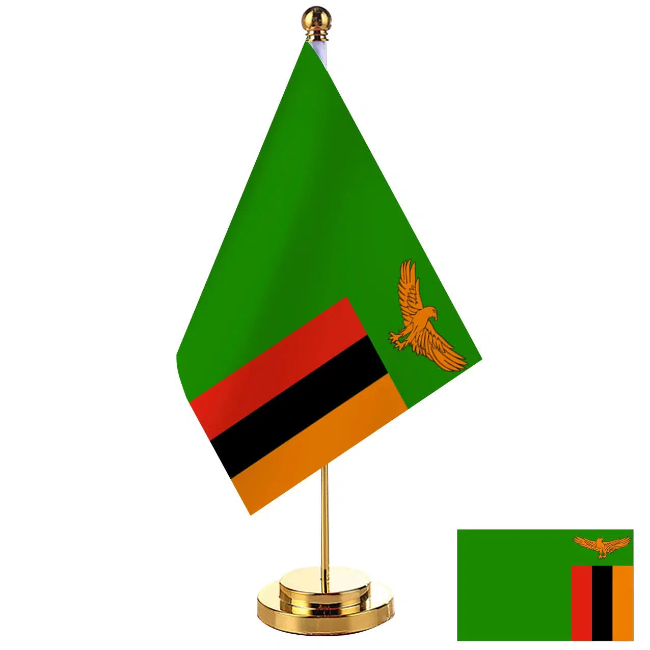 Zambia Desk Flag - Small Office Table Flag