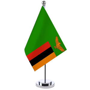 Zambia Desk Flag - Small Office Table Flag