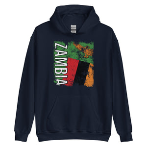 Zambia Flag - Distressed Flag Hoodie