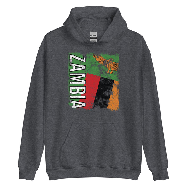 Zambia Flag - Distressed Flag Hoodie