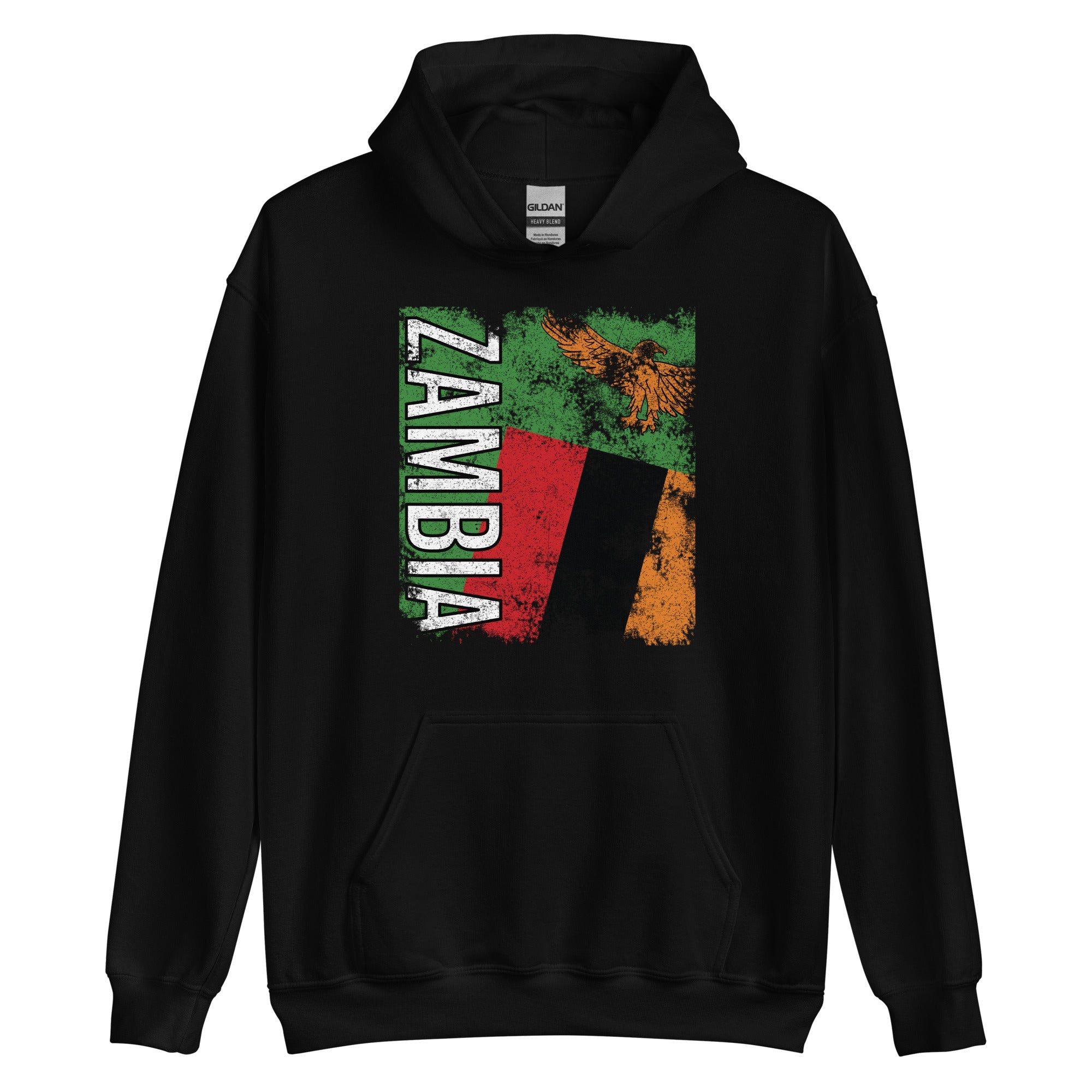 Zambia Flag - Distressed Flag Hoodie