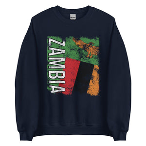 Zambia Flag - Distressed Flag Sweatshirt