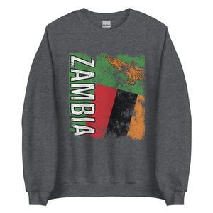 Zambia Flag - Distressed Flag Sweatshirt